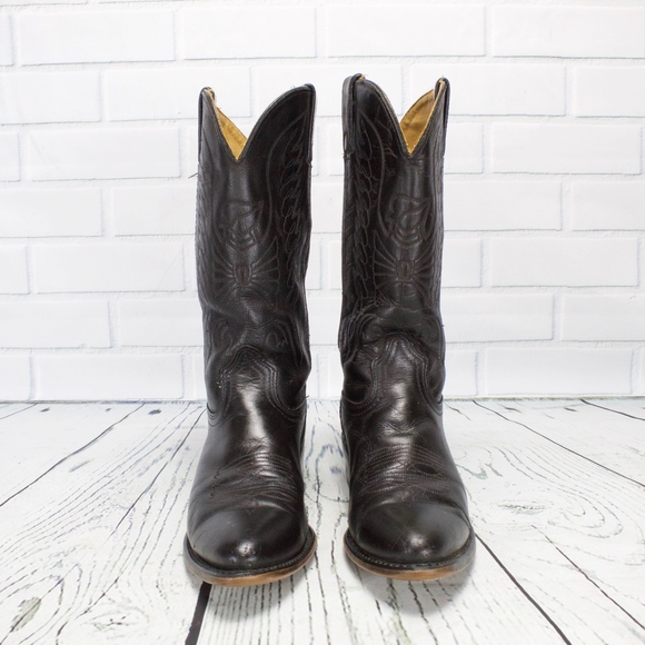 Durango Black Leather Western Moto Boots Size 8.5 - Picture 3 of 8